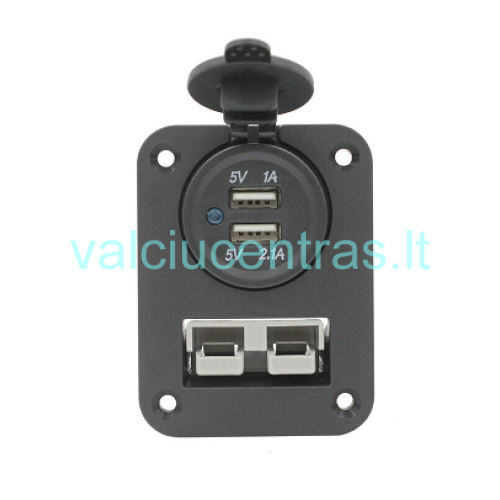 Anderson tipo kabelio jungtis 50A su dvigubu USB lizdu Anderson tipo kabelio jungtis 50A su dvigubu USB lizdu